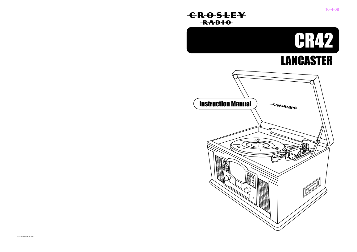 CROSLEY CR42 User Guide - Page 1