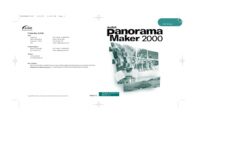 Arcsoft Panorama Maker 2000 User's Guide and Manual - Page 1