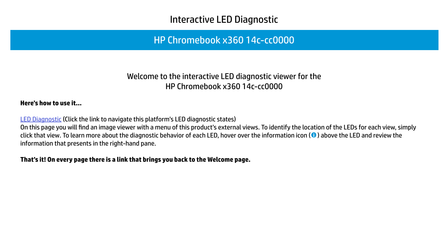 HP Chromebook x360 14-inch 14c-cc0000 Diagnostics Code Manual User Guide - Page 1