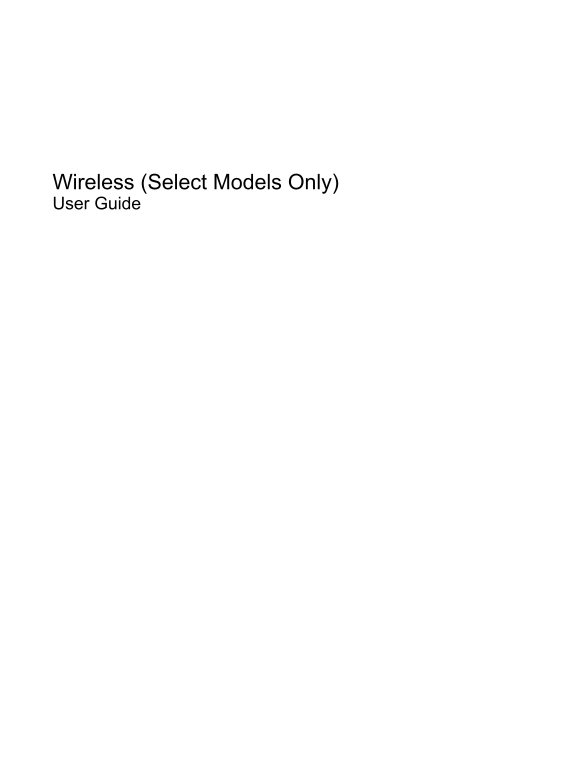 HP Compaq 6820s Notebook PCWireless (Select Models Only) - Windows Vista Owner's Manual - Page 1