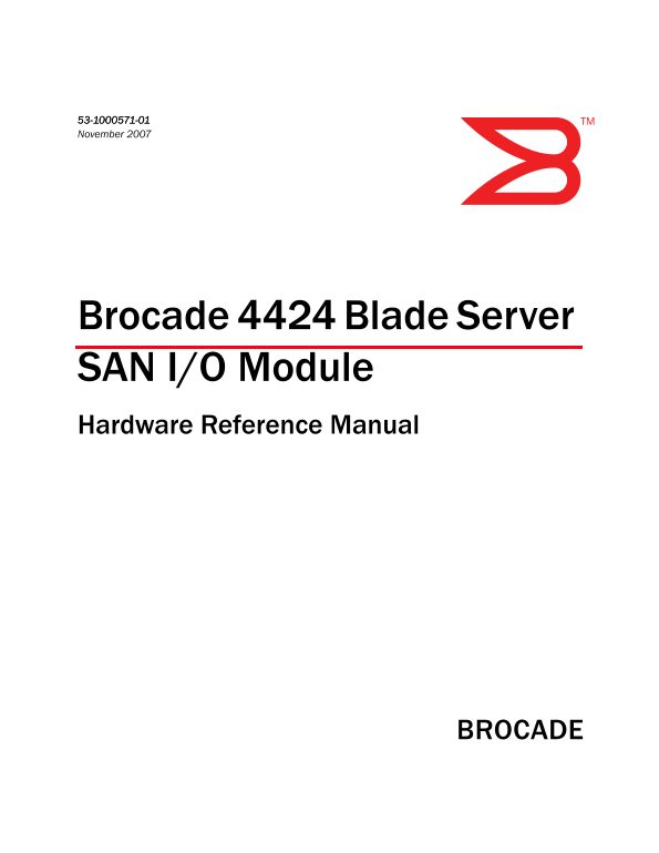 Dell Brocade 4424 Blade Server SAN I-/O Module Hardware Reference Manual - Page 1