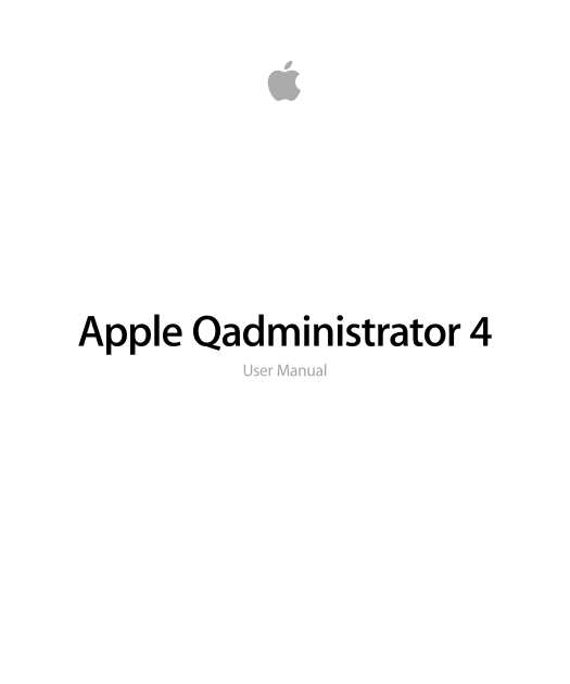 Apple Qadministrator 4 User Guide - Page 1