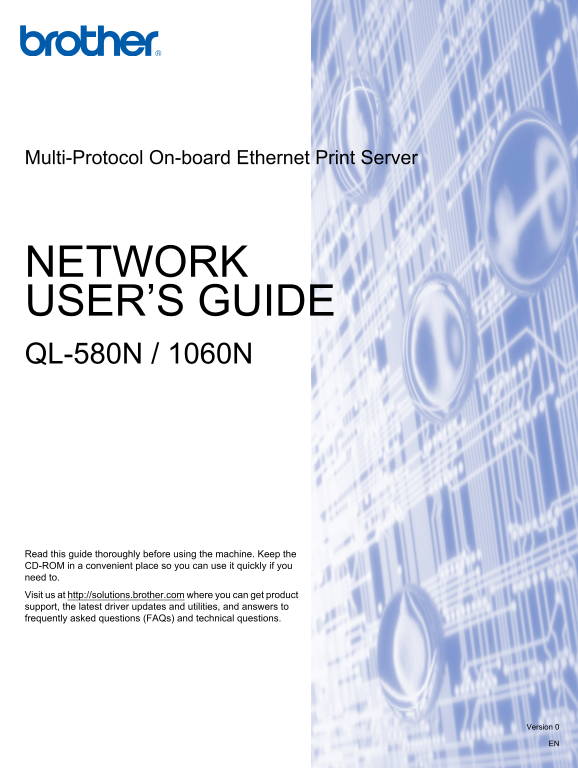 Brother QL-580N 1060N NETWORK User Guide - Page 1