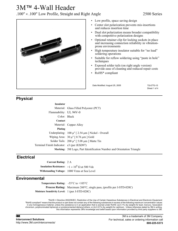 3M 4- Wall Header 2500 Series User Manual - Page 1